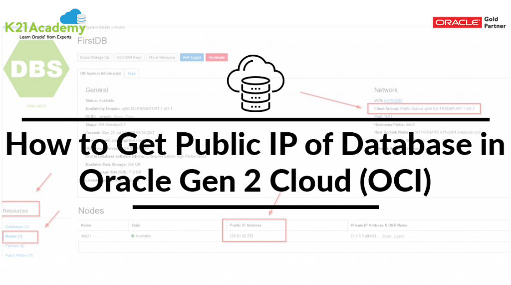 How to Get Public IP of Database In Oracle Gen 2 Cloud (OCI)
